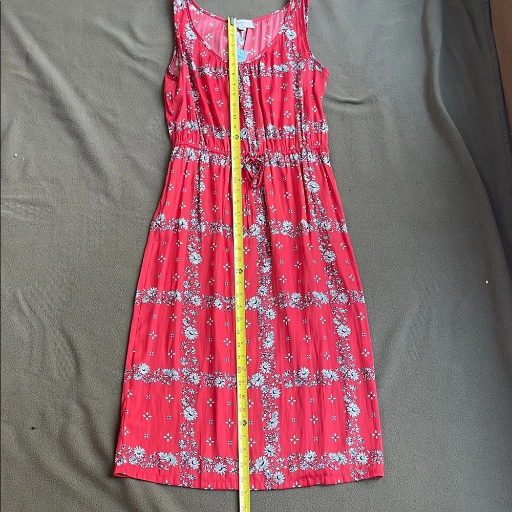 LOFT Red Floral Dress, SP - Picture 4 of 11